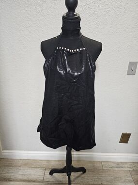 balera Black Halter Dance Dress with Rhinestone Accents